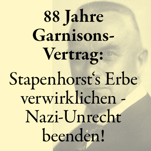 88 Jahre Garnisonsvertrag:Plakat und Erklärung